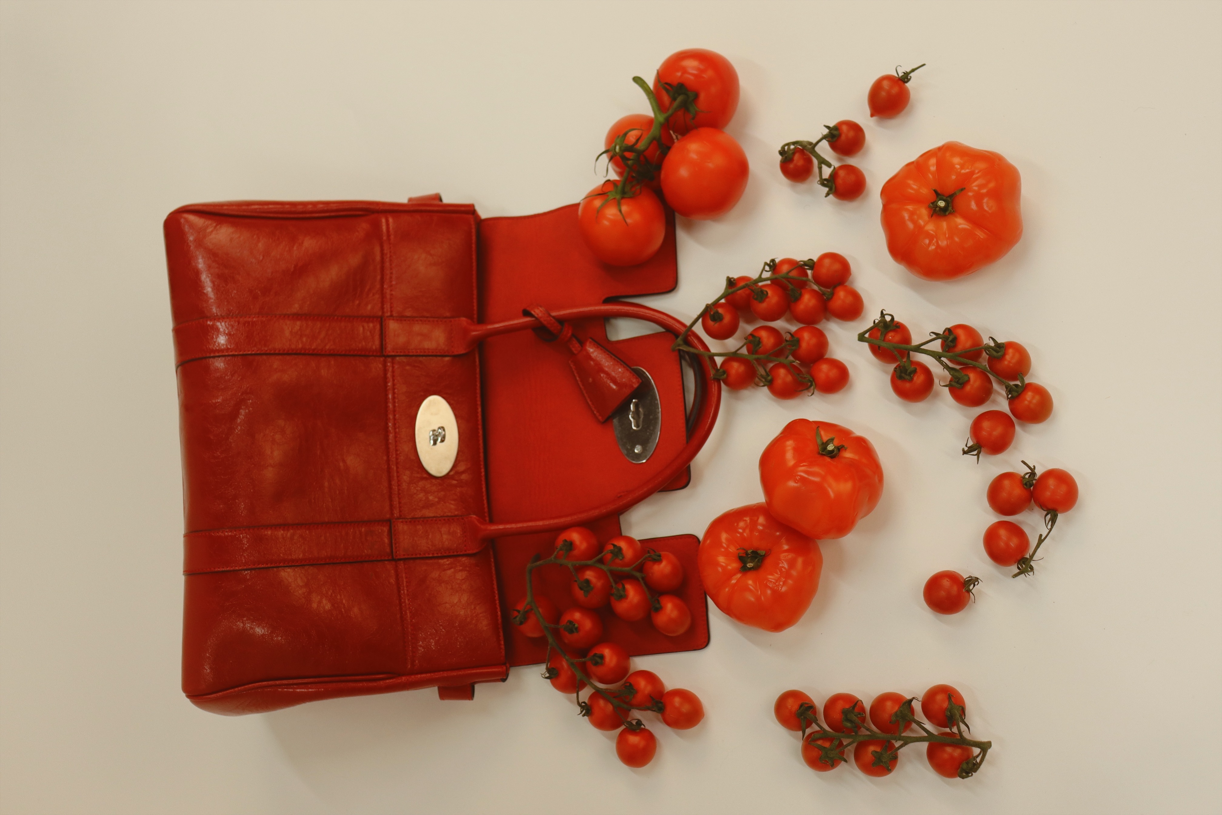Mulberry bag overhead flat lay