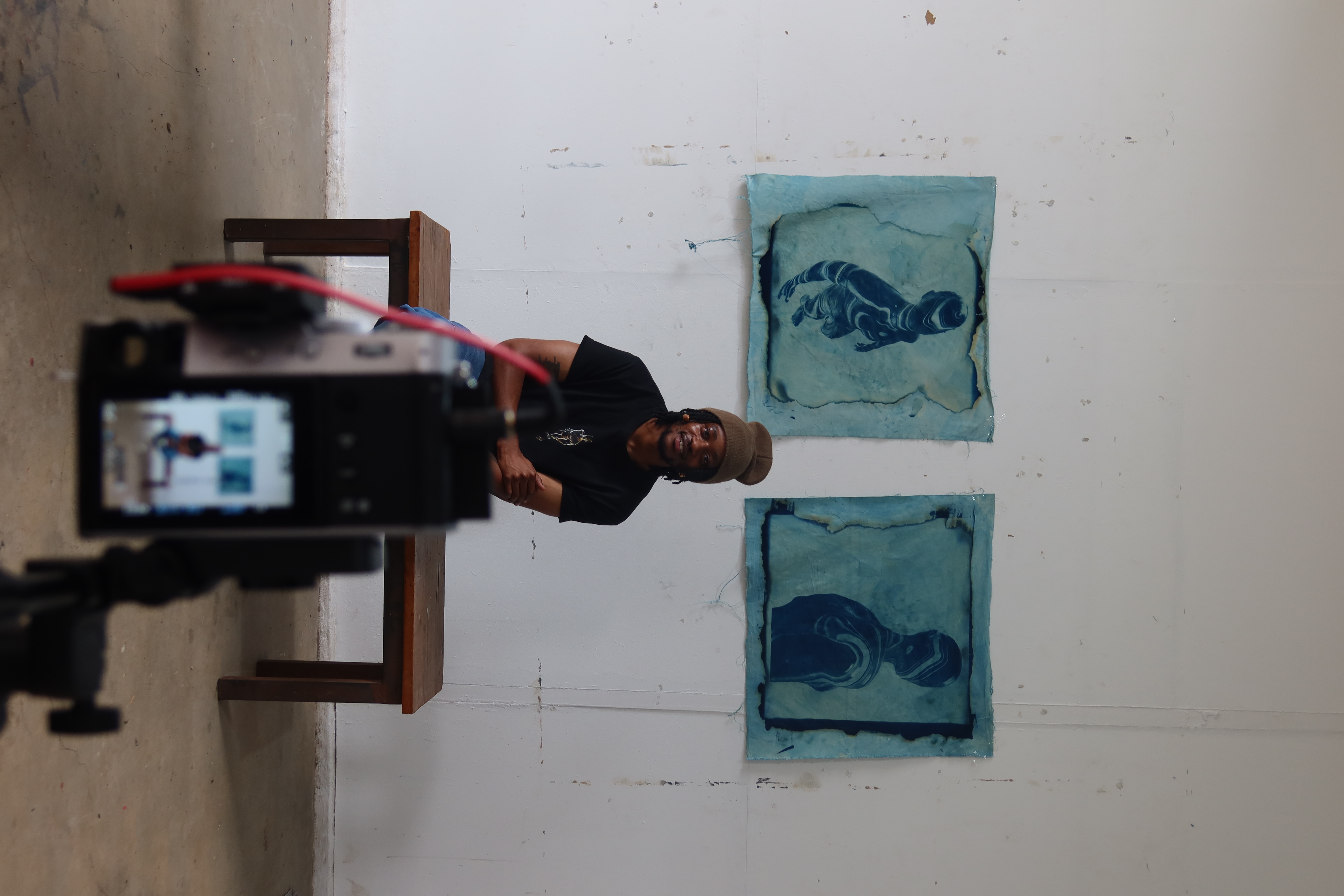 Woven Garnet — designer in studio portrait