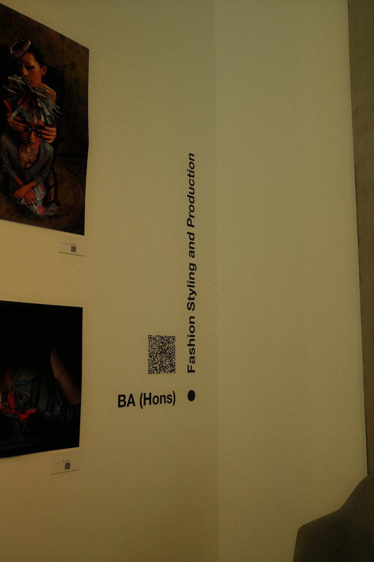 BA (Hons) Fashion Styling and Production wall text at the exhibition
