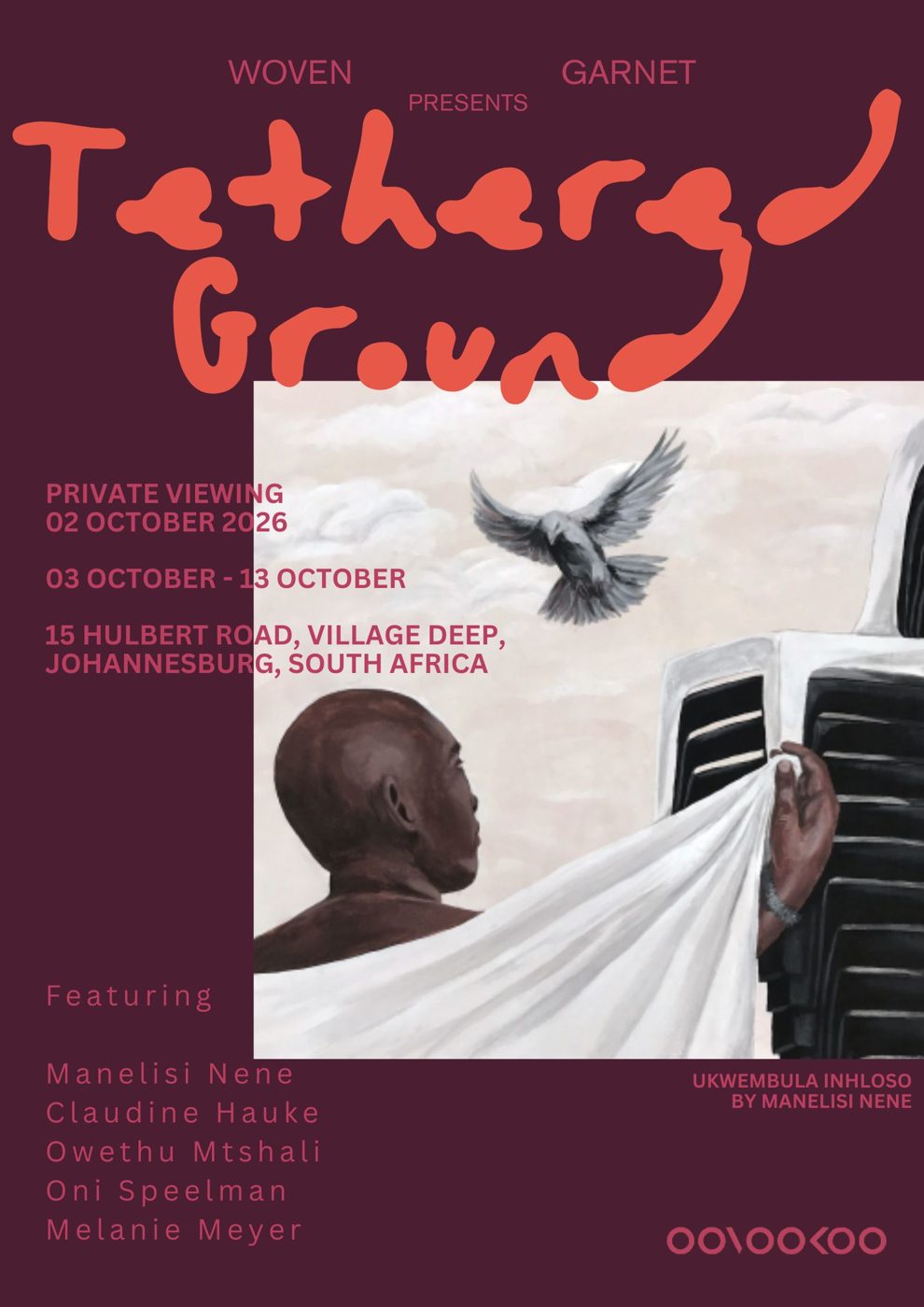 Poster featuring Ukwembula Inhloso by Manelisi Nene, with five artist names